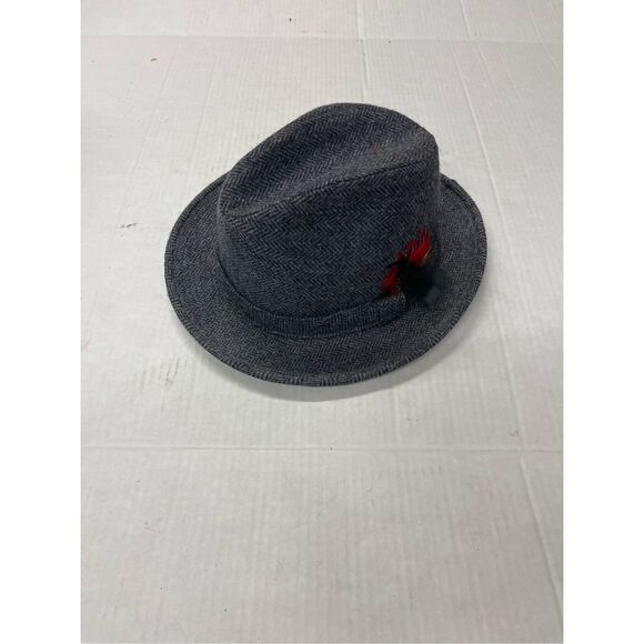 Stetson Other - STETSON Gray 100% Pure Wool Fedora Hat Size 7 1/4 with Feather A55